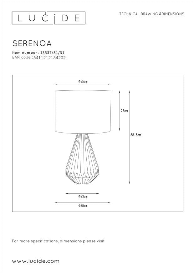 Veioza SERENOA Lucide Portelan alb verde E27 IP20 13537/81/31